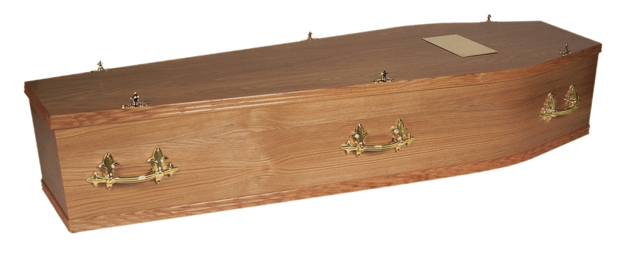 Large traditional wooden coffin